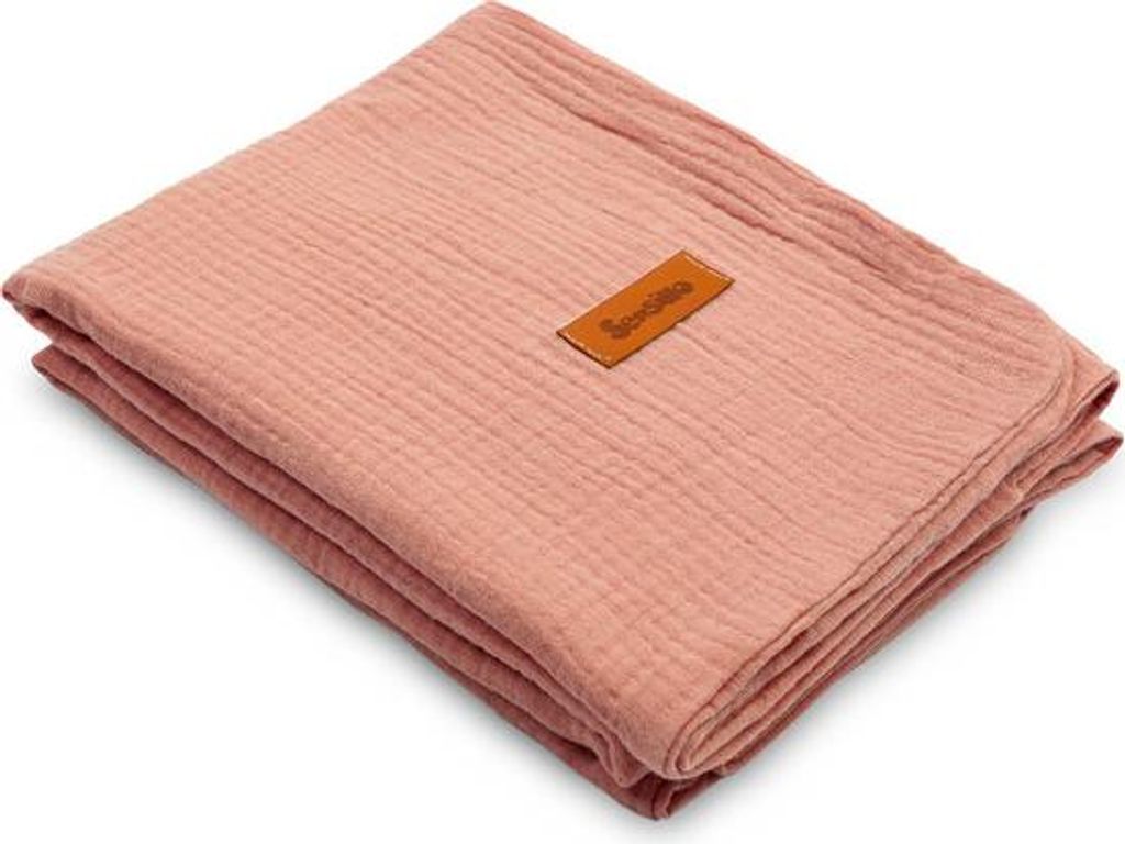 SENSILLO - Musselin Sommerdecke Baby Neugeborenen - Baumwolldecke 75x100cm - Rosa