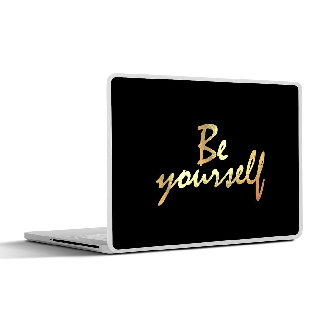 MuchoWow Laptop Aufkleber Sticker Cover Zitate - Selbstvertrauen - Gold - Schwarz 30x22 cm - Laptop-Sticker