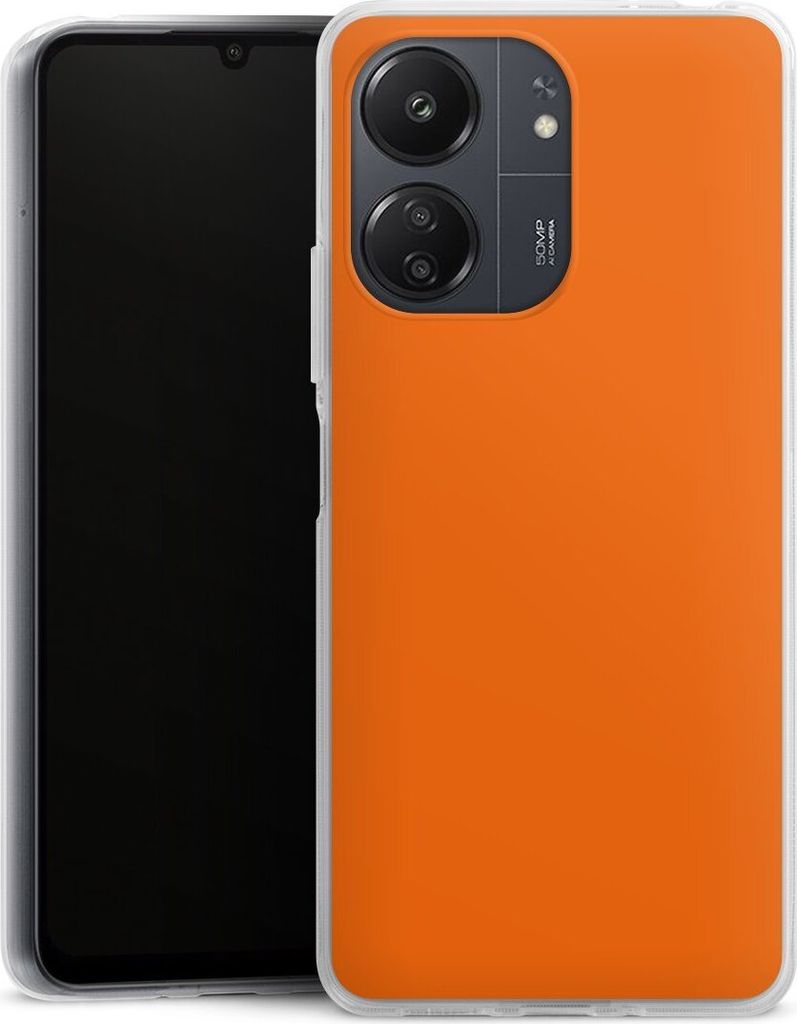 DeinDesign Handyhülle für Xiaomi Redmi 13C 5G Silikon Hülle Case Smartphone Schutzhülle Farbe einfarbig orange