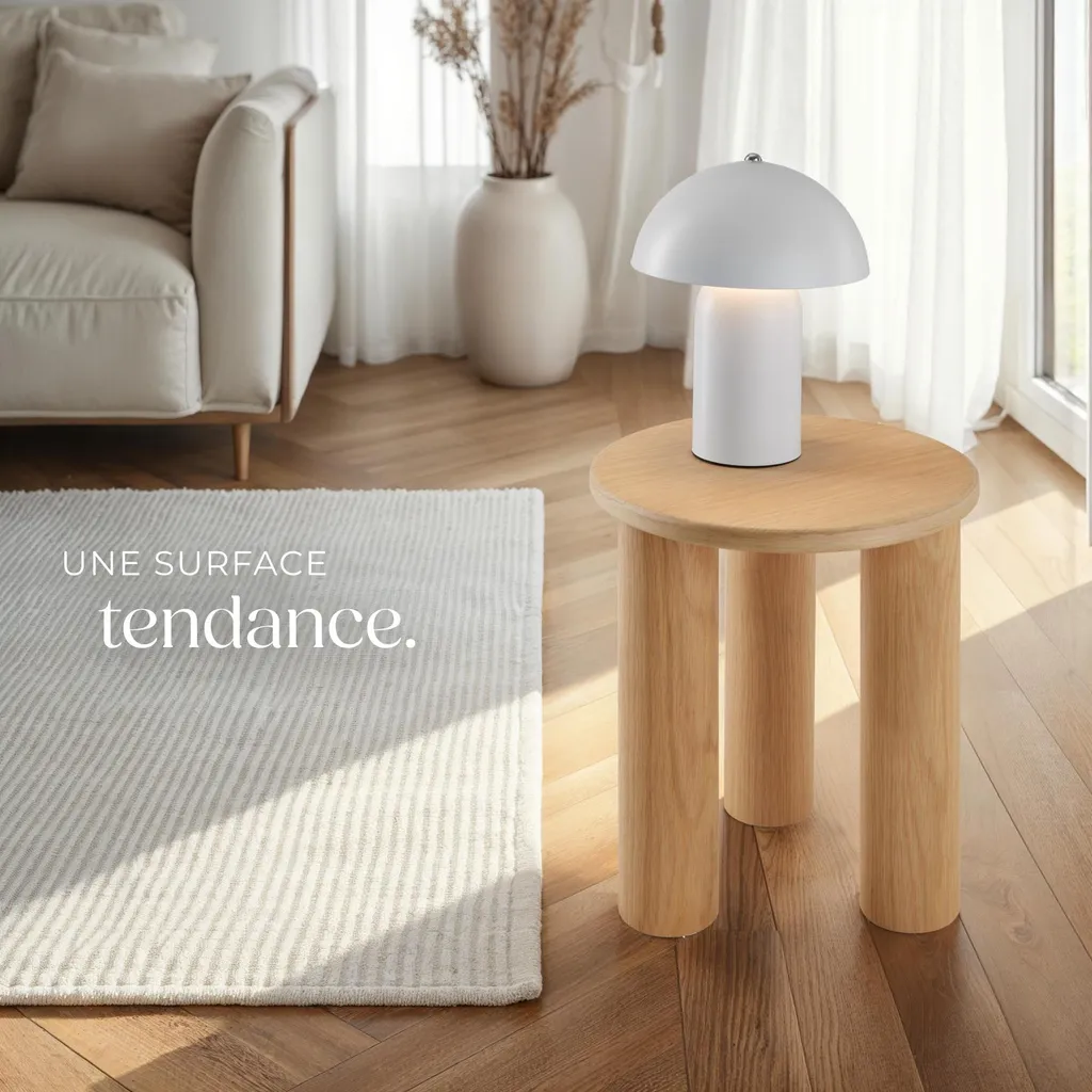 Table d'appoint stable SISI ronde chêne clair pour petit espace
