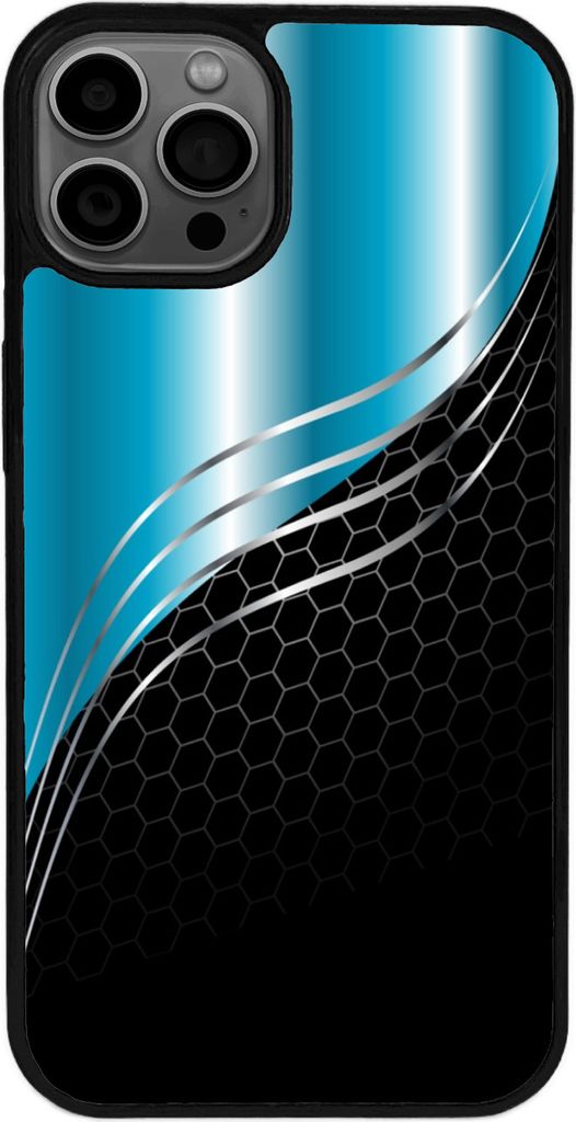 TPU Silikon Hülle für iPhone 16 Pro Max Handy Cover Case Schutzhülle Handyhülle Bumper MOTIV 309 Schwarz Blau