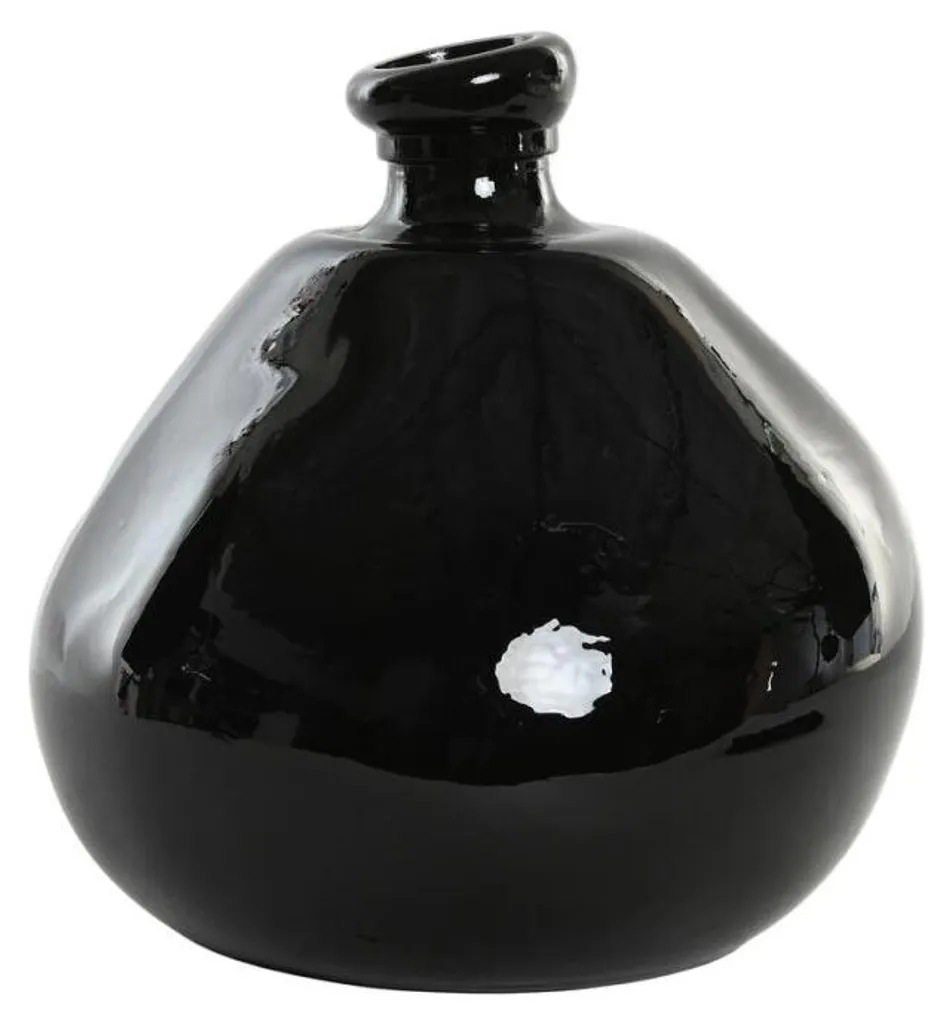 Vase en Verre Recyclé Noir ESPRIT 31cm : Design Éco-responsable Chic