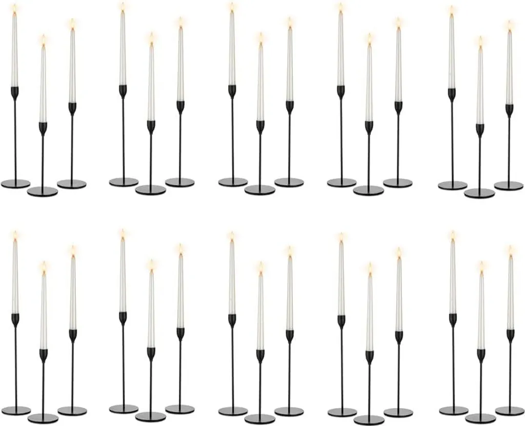 Bougeoirs en métal noir Inweder pour table de mariage - Lot de 30 pièces