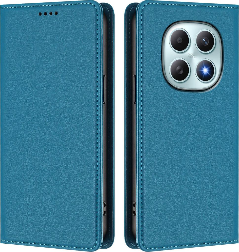 Handyhülle für Xiaomi Redmi Note 15 4G, Kunstleder Klapphülle Stoßfeste Magnetische Hülle mit Ständer Blau