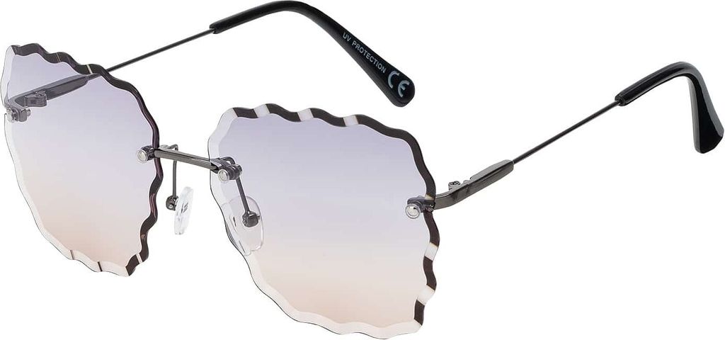 Damen Sonnenbrille Eckige Form 80er Modern Urlaub Sommer Strand 30563 Lila-Rosa