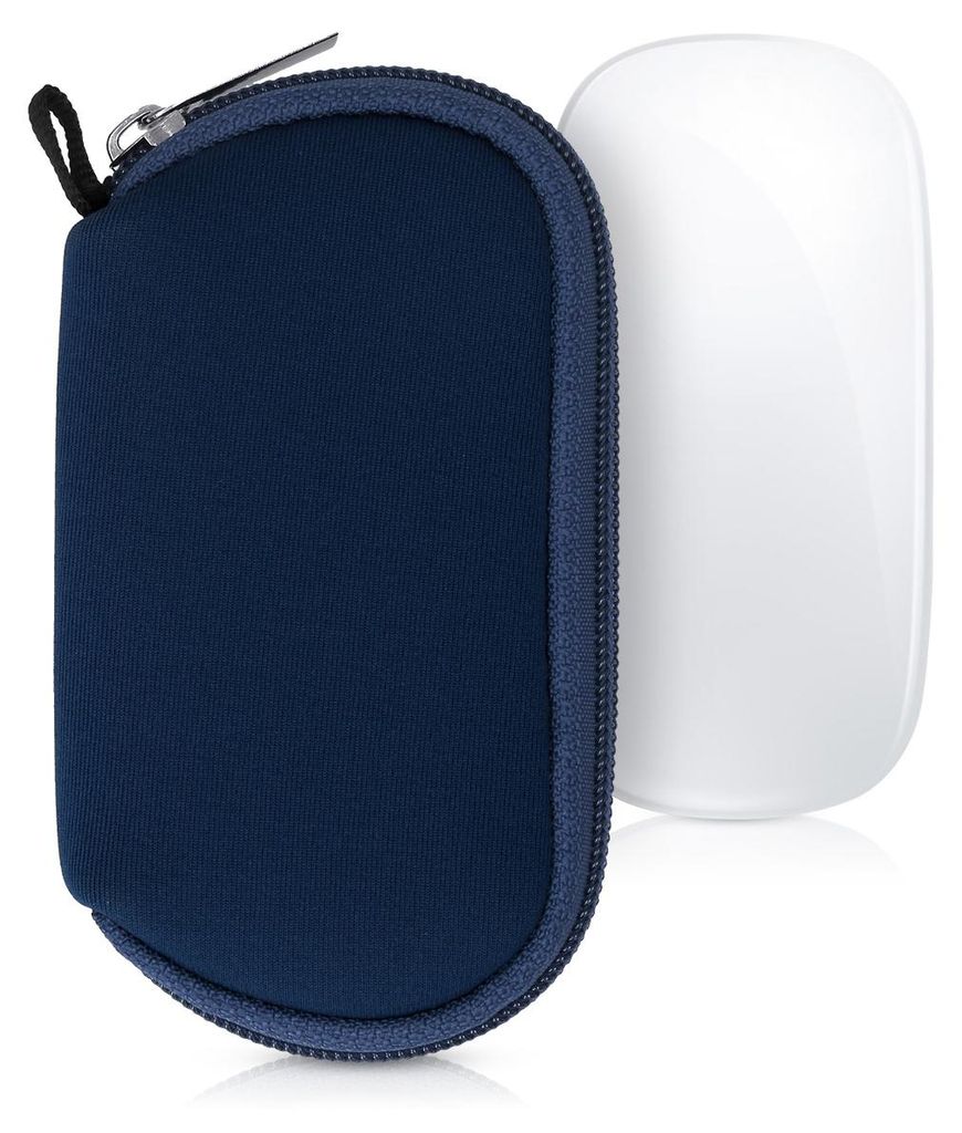 kwmobile Hülle für Apple Magic Mouse 1 / 2 Hülle - Mouse Case - Neopren Tasche - Schutzhülle für PC Maus - Transporttasche Zubehör - Dunkelblau