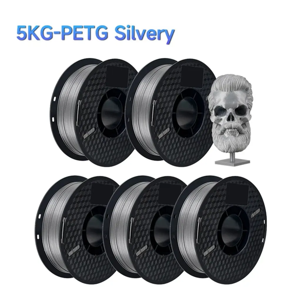 Stock 5KG Filamento PETG Stampante 3D Bianco Nero Argento Prezzo - 2