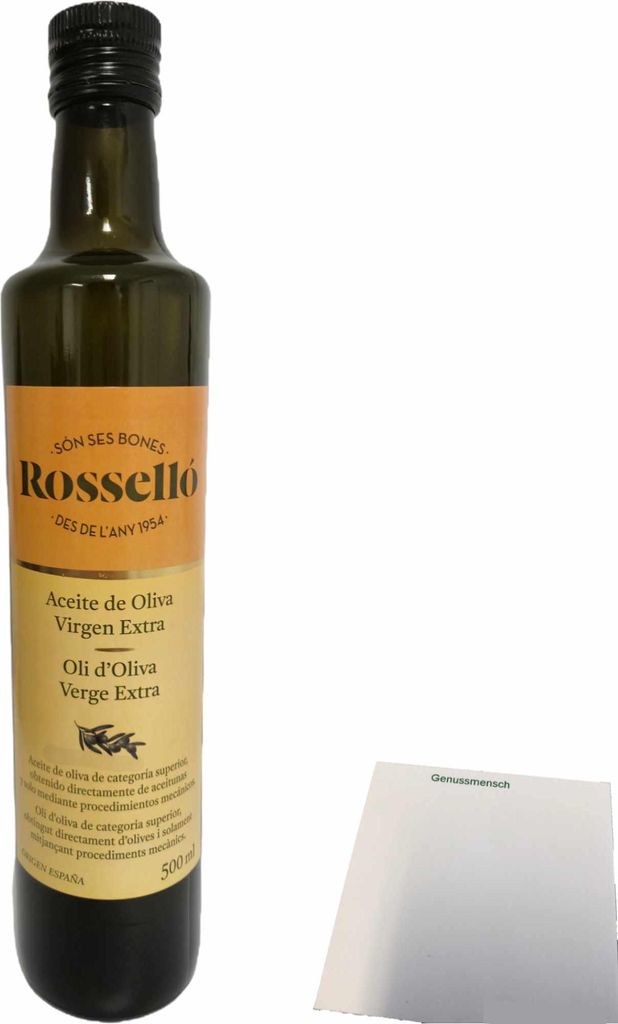 Rosello Olivenöl Aceite de Oliva Virgen Extra (500ml Flasche) + usy Block