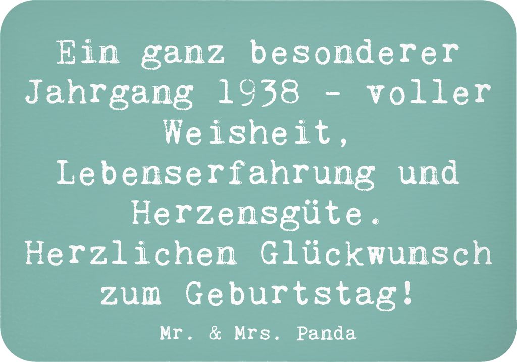 Mr. & Mrs. Panda Kühlschrankmagnet Spruch 1938 Geburtstag - Meeresbrise - Geschenk, magnet, Jubiläumsgeschenk, Happy Birthday, Feiern, Pinnwandma...