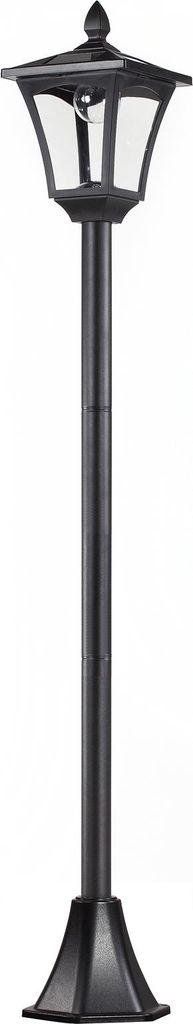 LED Solar Gartenlaterne, Stehleuchte, Edelstahl, Gartenlampe, 160 cm hoch, Windlicht, Au?enleuchte, IP44, Solarlampe, Lichtsensor, Erdspie?, Schwarz