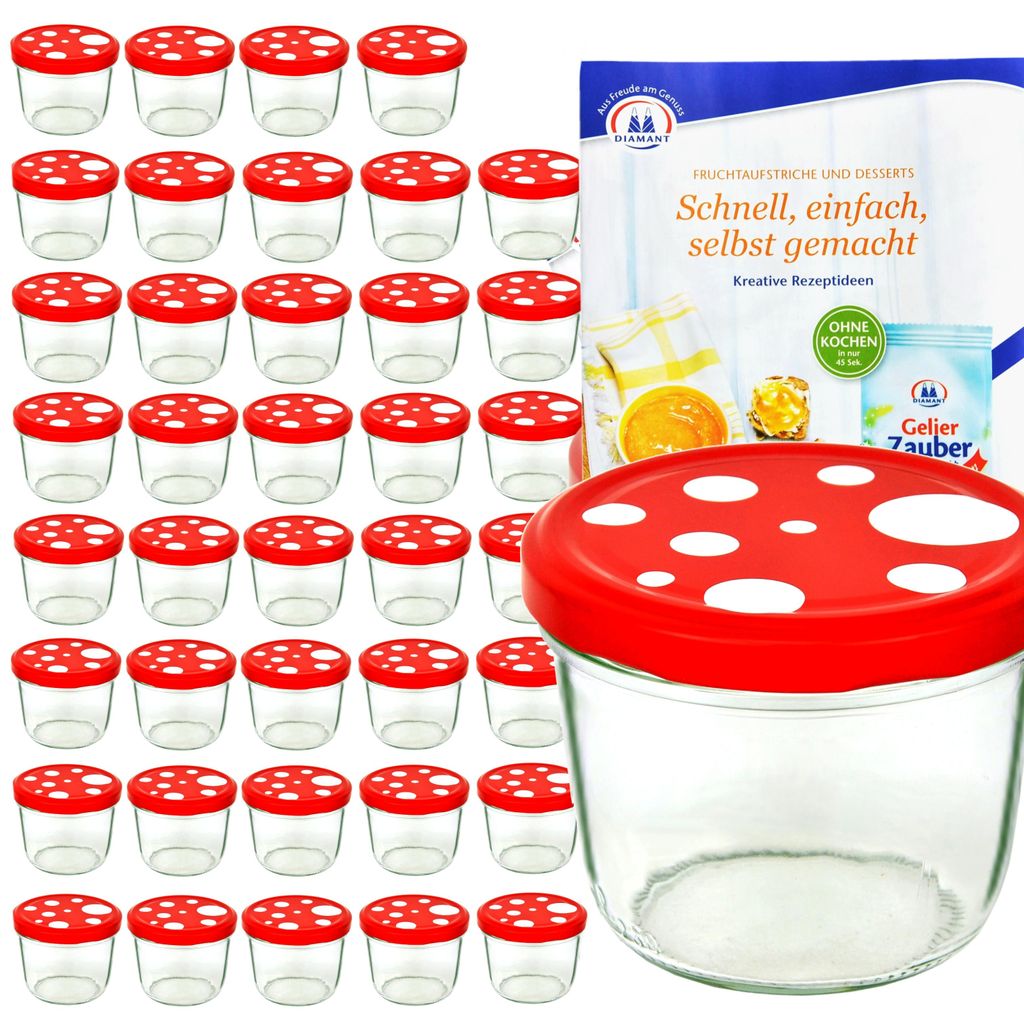 zestaw 40 kubków o pojemności 230 ml z czerwoną pokrywką w Zdjęcie produktu 