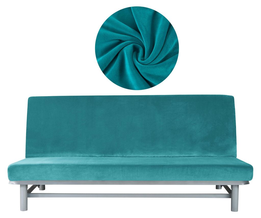 Elastischer Velours-Bezug für Schlafsofa / Couch 190–210 cm Produktbild 