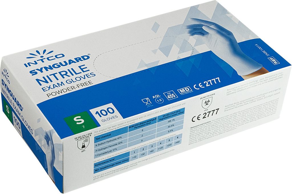 INTCO Synguard Nitrile Exam Gloves Powder Free VPE: 100 Produktbild 8
