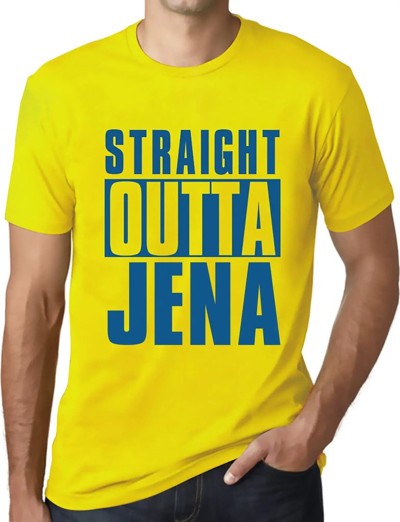 Herren Grafik T-Shirt Straight Outta Jena Öko-Verantwortlich Vintage Jahrgang Kurzarm Lustige Druck Geburtstag Geschenk Mann