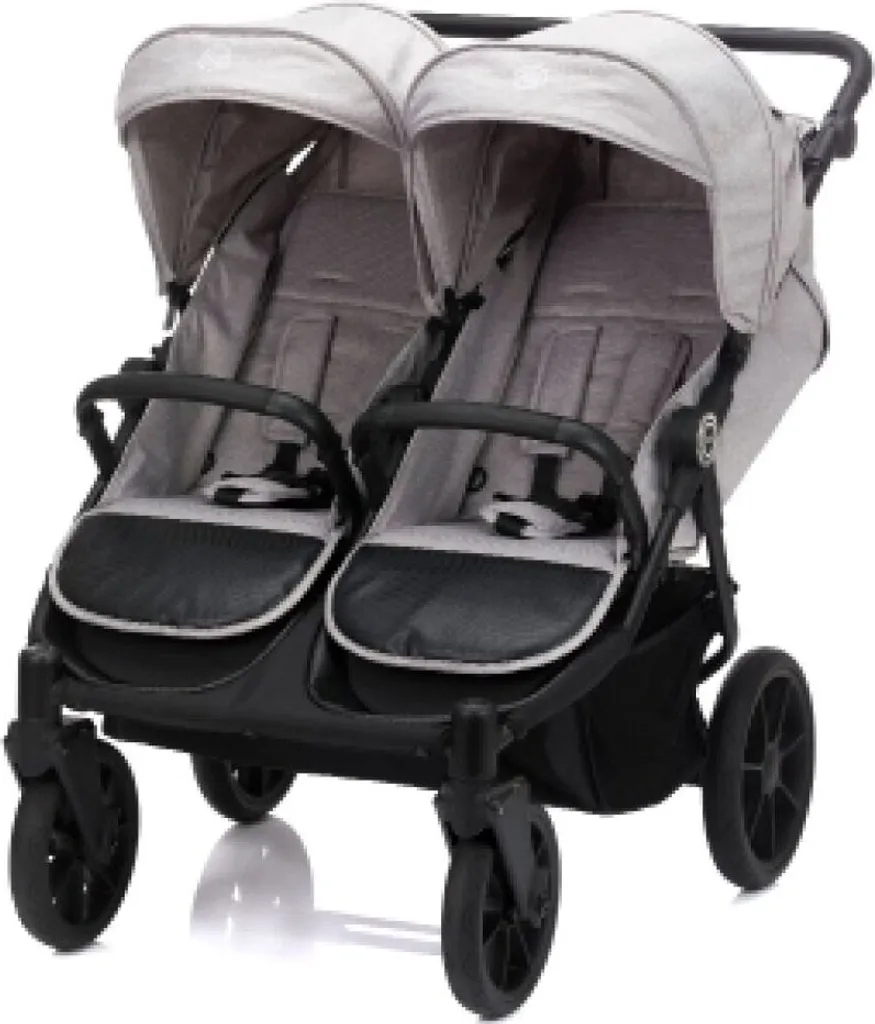 Poussette Double S-131 Grise : Solution Pratique pour Parents de Duo
