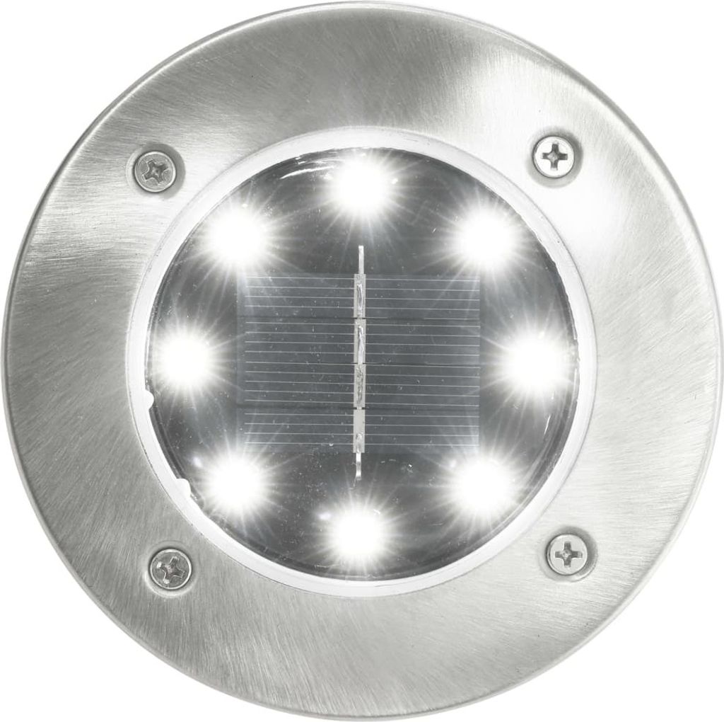 vidaXL Solarne lampy podłogowe 8 szt. LED Biały Zdjęcie produktu 
