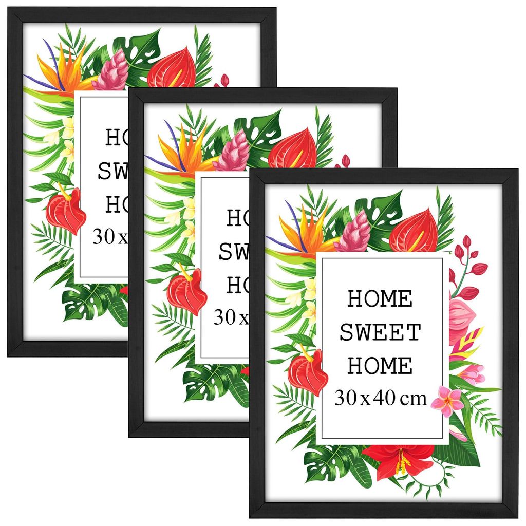 MG Design Set aus 3 Schwarz Bilderrahmen 30 x 40 cm - Aus Produktbild 