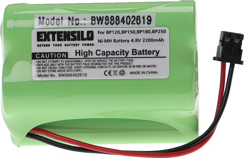 EXTENSILO Akku kompatibel mit Bearcat BC120XLT, BC235XLT, BC245XLT, BC220XLT, BC230XLT Funkgerät, Walkie Talkie (2200 mAh, 4,8 V, NiMH)