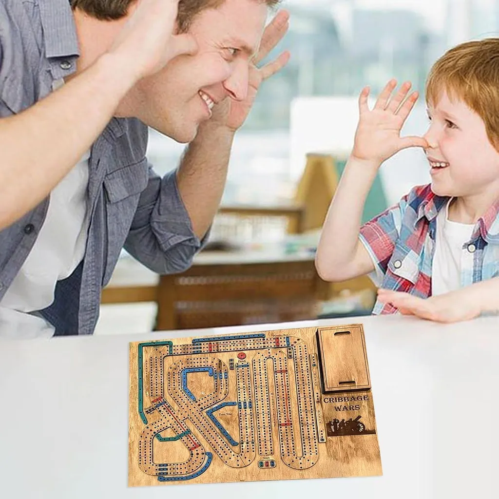 Jeu de Cribbage Wars bois avec rangement intégré, idéal pour garçons 6 ans