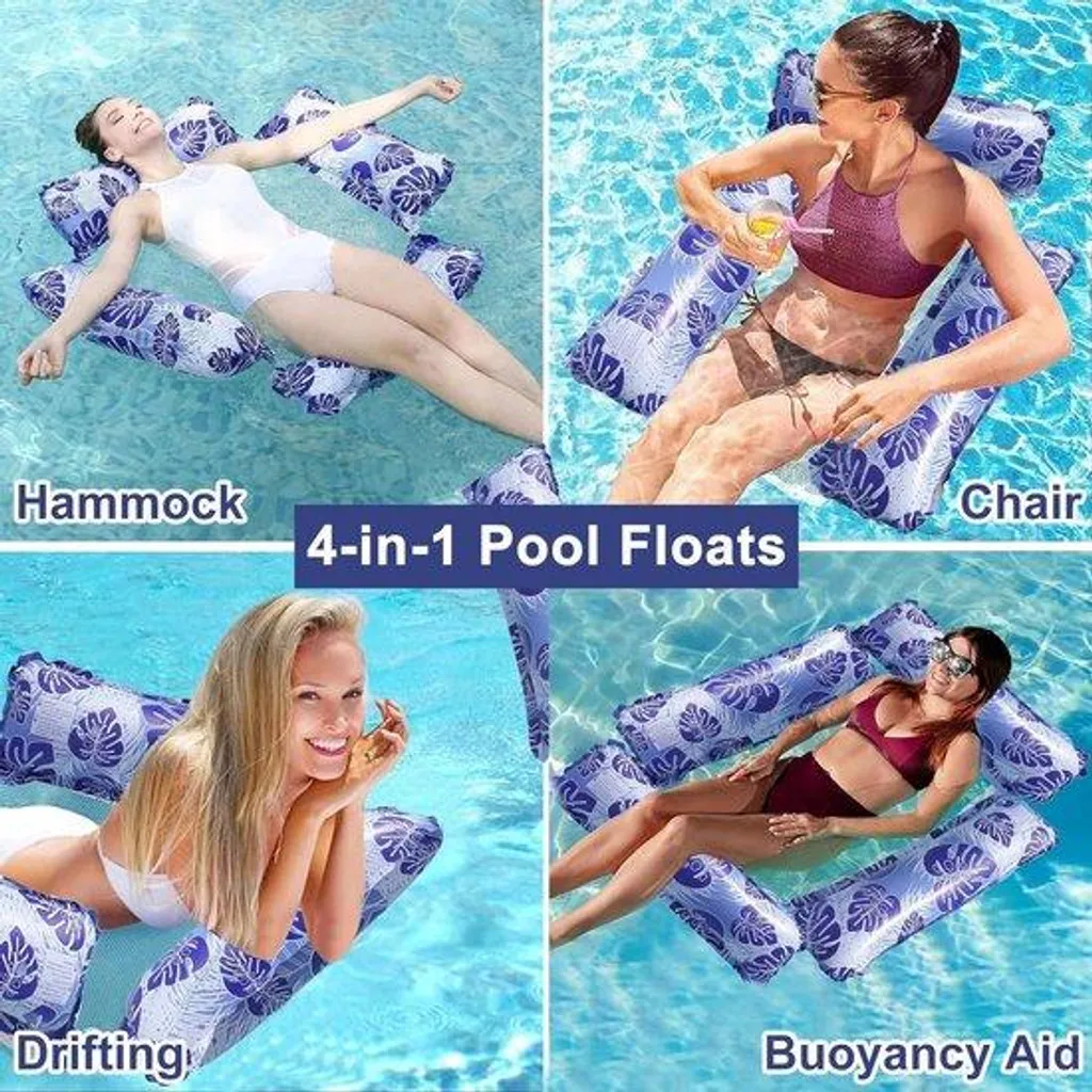 Plateforme flottante quadruple 100 kg avec porte-gobelet pour piscine