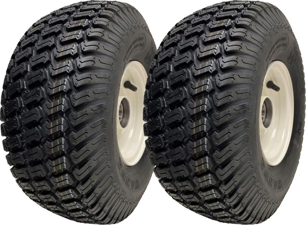 15x6.00-6 Rasenmäherräder Reifen auf Felgen montiert 25mm Lager (2er Set)