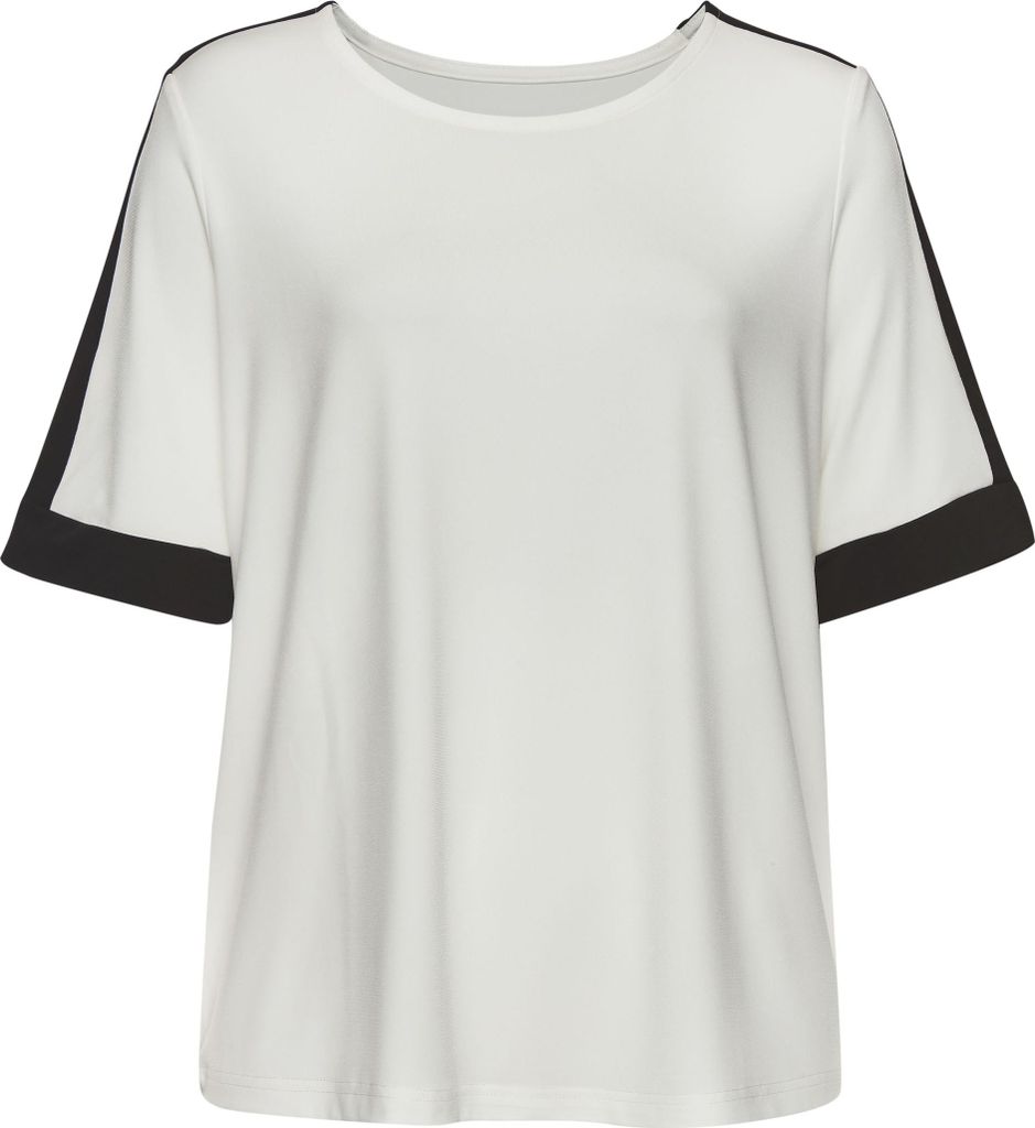 VIVANCE Kurzarmshirt weiß-schwarz Größe 44/46
