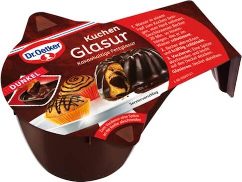 A product package for Dr. Oetker cake glaze.