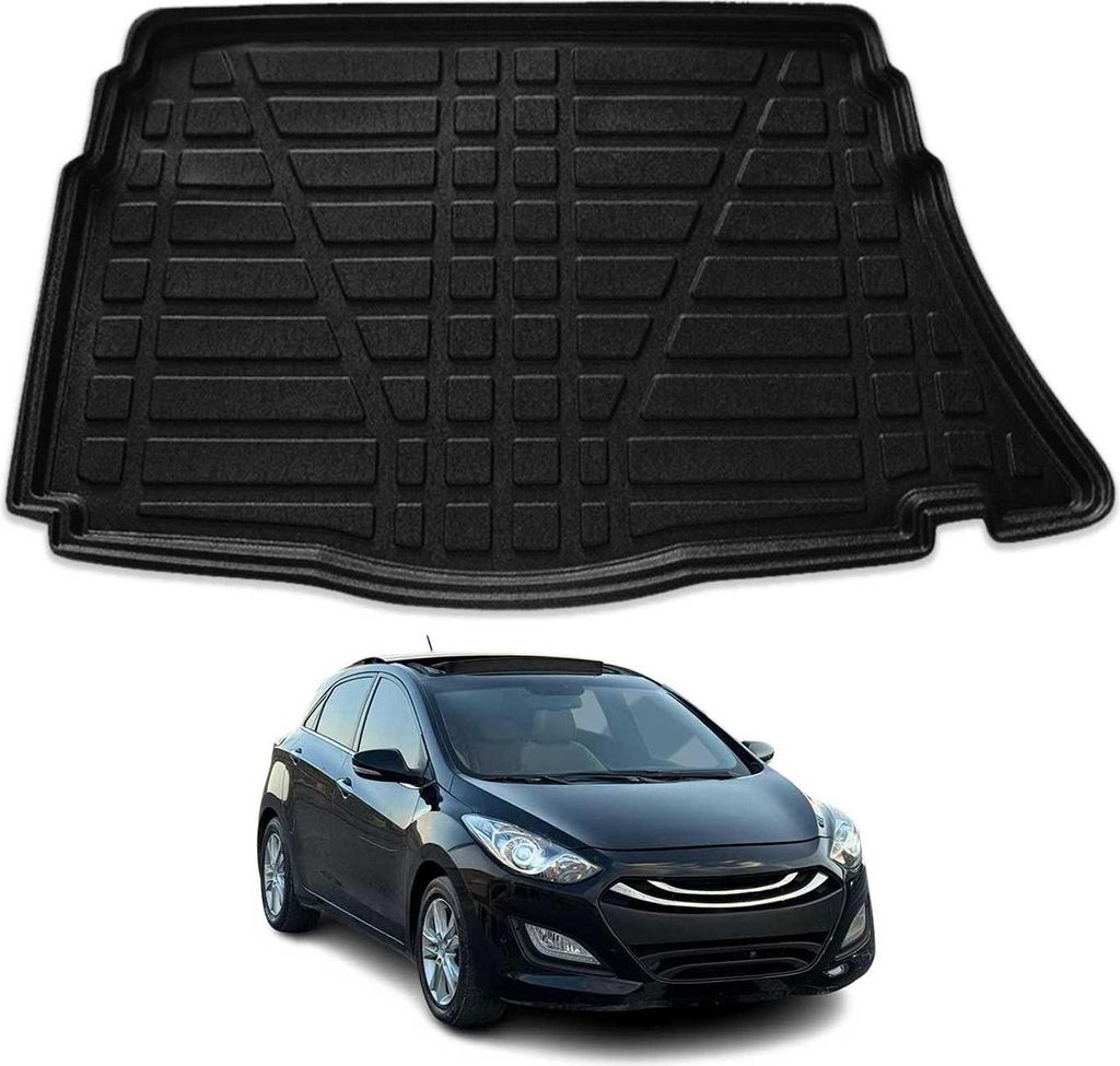 Kofferraumwanne Laderaumwanne für Hyundai i30 Schrägheck 2012-2016 TPE Schwarz