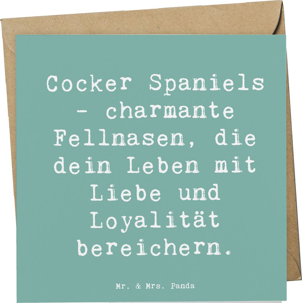 Mr. & Mrs. Panda Glückwunschkarte Spruch Cocker Spaniel Liebe - Meeresbrise - Geschenk, glückliche Momente, anlasskarte, bedingungslose Zuneigung...