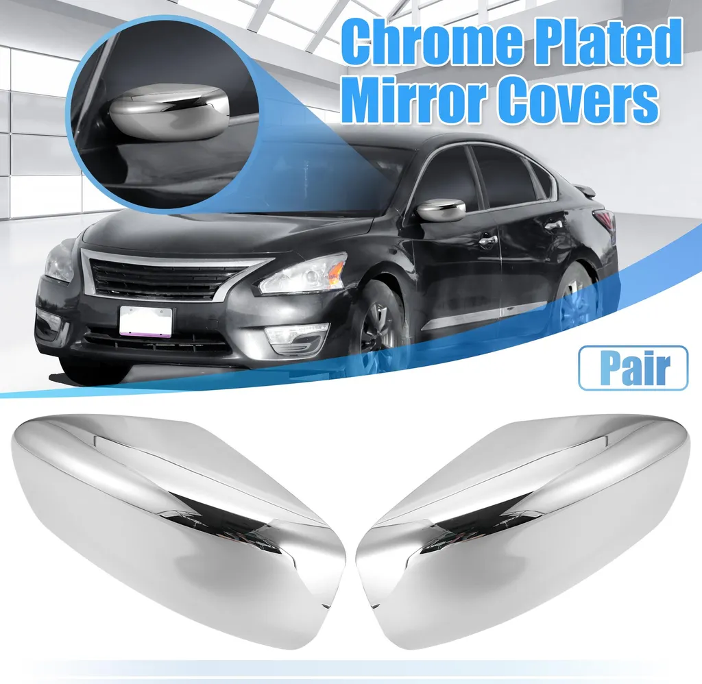 Paire de Coques de Rétroviseur Chromées Effet Miroir sans Clignotant