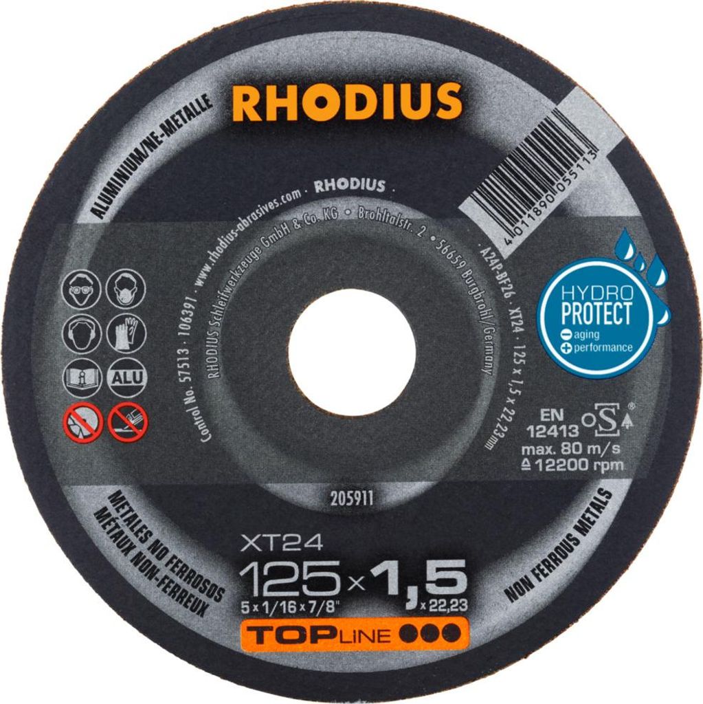 NONAME Griešanas disks alumīnijam 125x1 5x22 mm 250-205911 Immagine del prodotto 