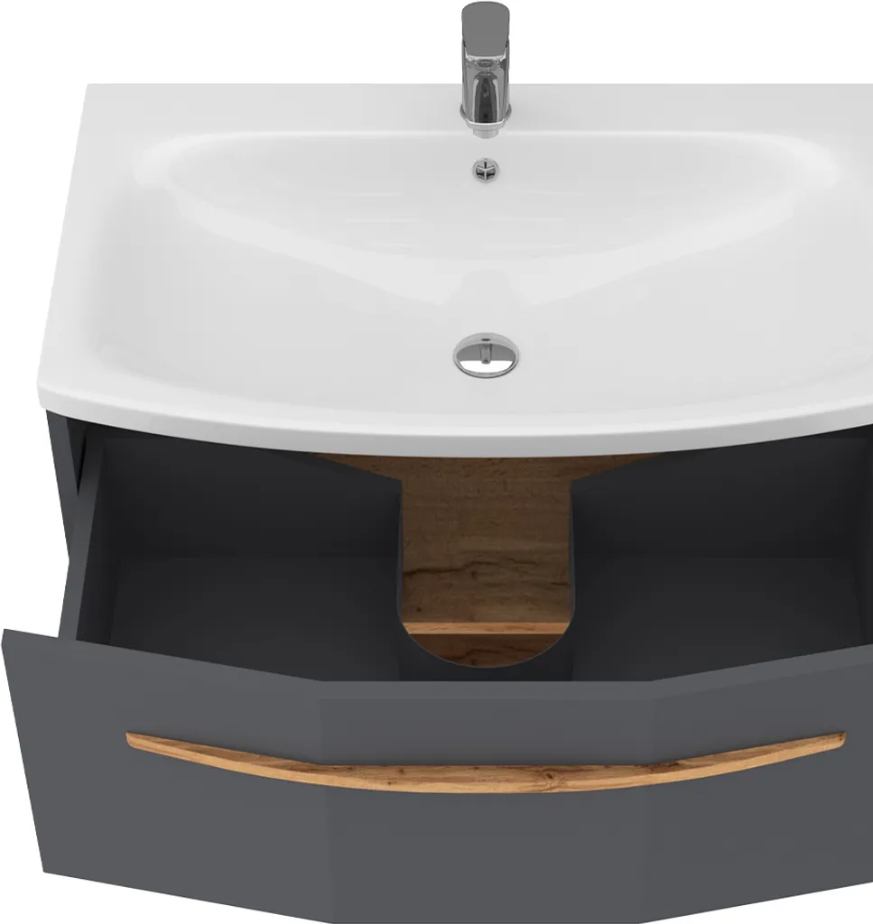 Ensemble meuble de bain anthracite Vicco Stelantis pour rangement optimisé