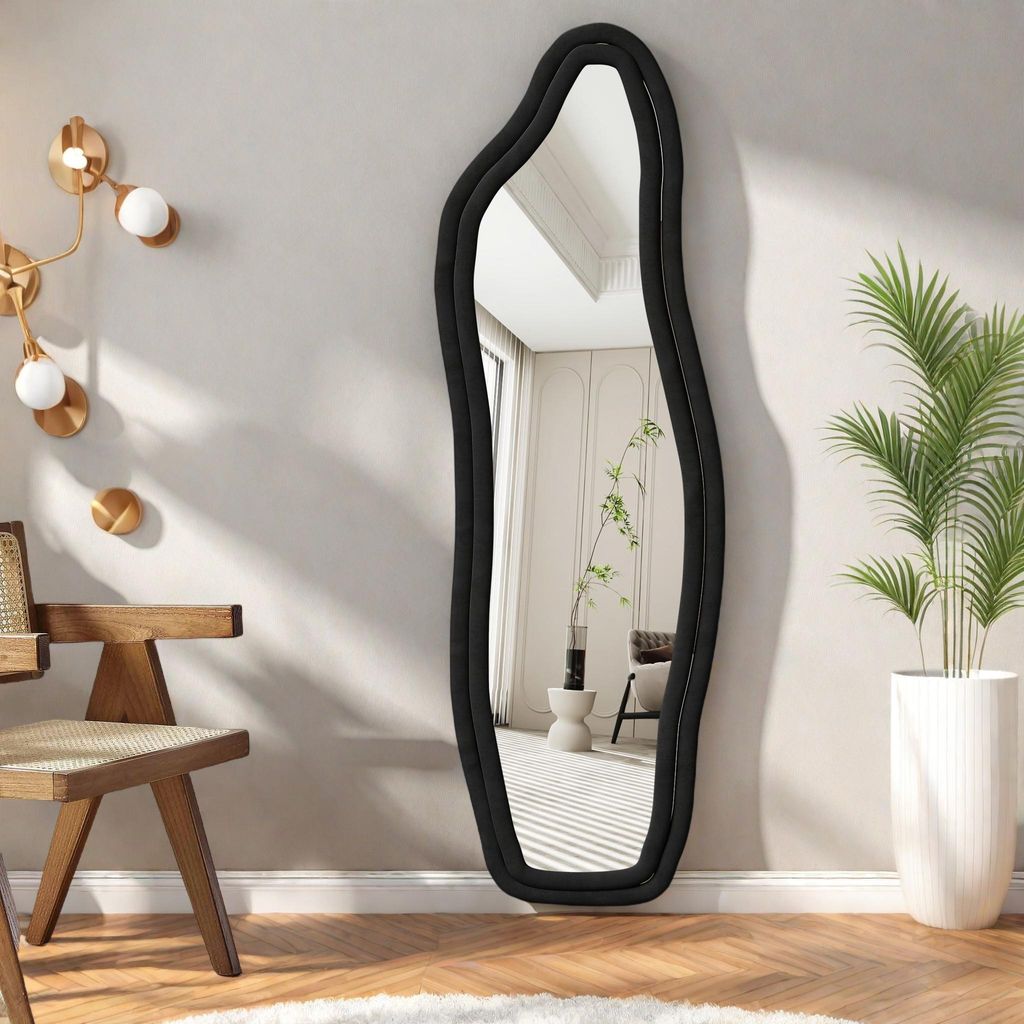 Specchio a figura intera nero, 160x50 cm, specchio da Immagine del prodotto 