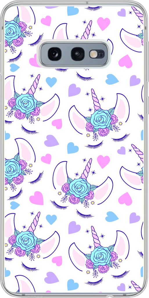 MuchoWow Handyhülle Schutzhülle Hülle für Telefoonhoesje Samsung Galaxy S10e Mädchen - Einhorn - Blumen - Muster - Mädchen - Kinder - Kinde...