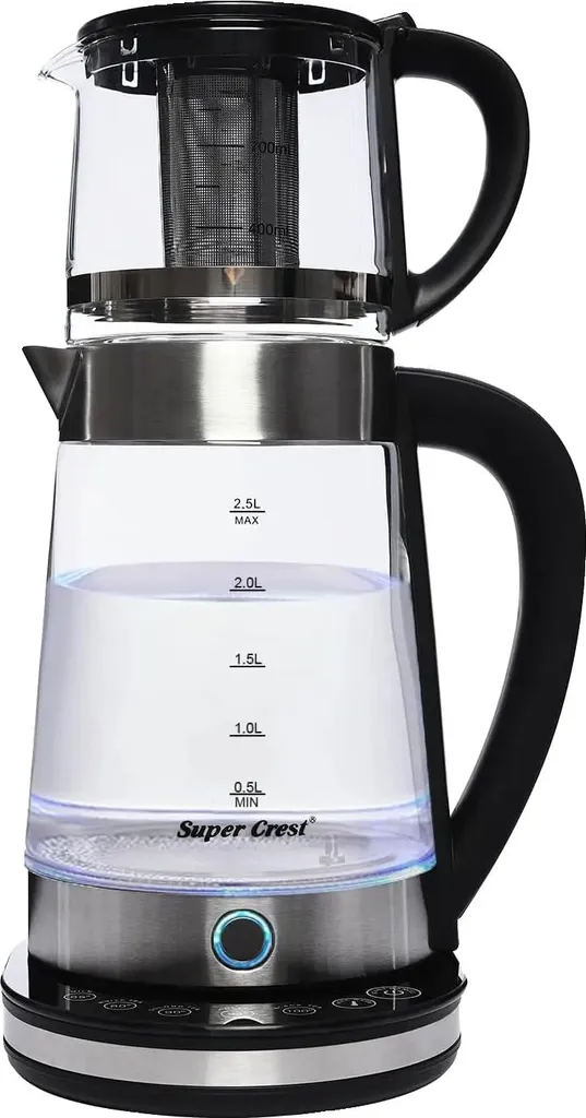 Bouilloire familiale en verre 2,5 L et carafe pour garder au chaud 1L
