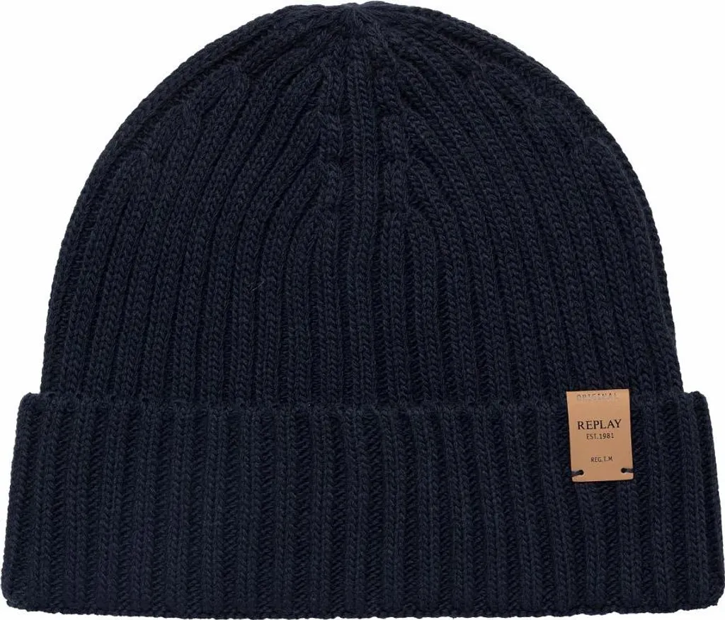 Ideale Regalo: REPLAY Beanie Berretto Blu Scuro - Darkblue Unisex