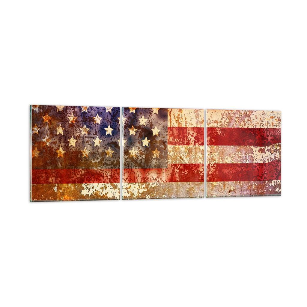 Bilder auf glas - Amerika Flagge national patriotisch - 150x50cm - Glasbilder - Wandbilder - Kunstdruck - Wanddekoration aus Glas - Glas Bilder - W...