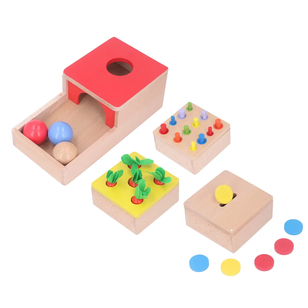 Boîte de tri Montessori en bois et jeu de récolte de carottes