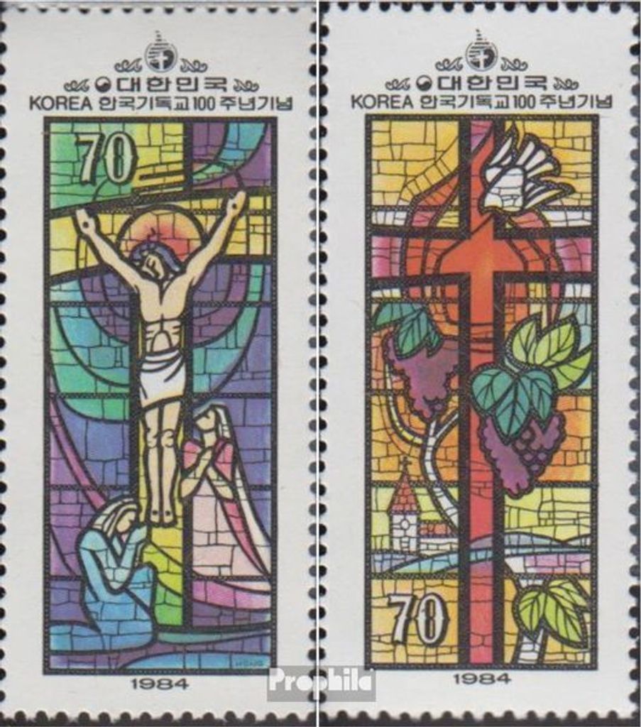 Briefmarken Süd-Korea 1984 Mi 1379-1380 (kompl.Ausg.) postfrisch Protestantismus in Korea