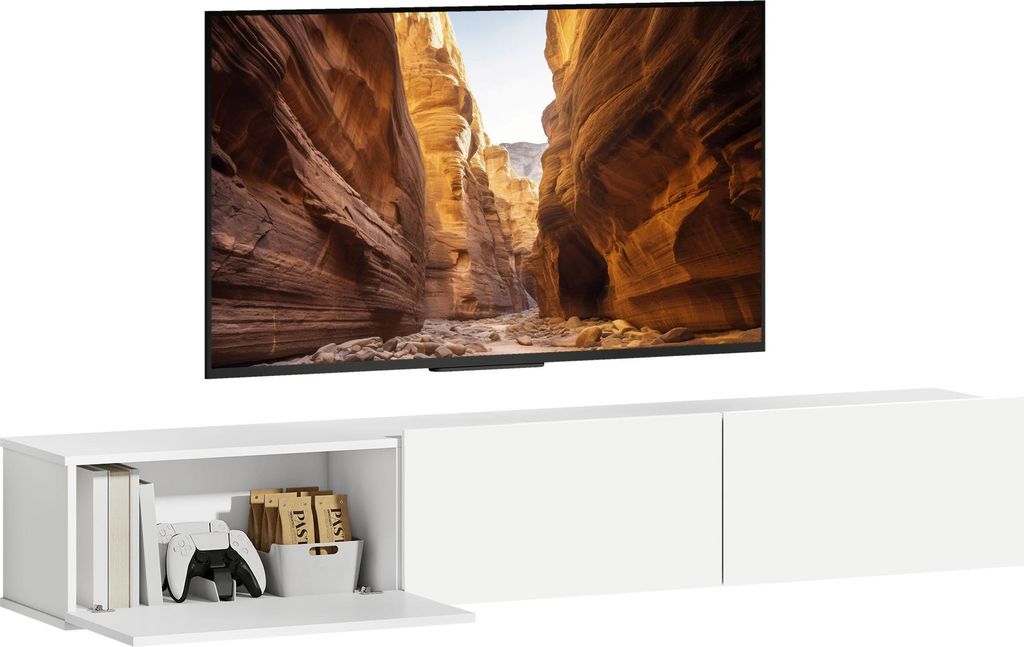 HOMCOM TV Schrank Lowboard hängend 180 cm für Fernseher bis Produktbild 
