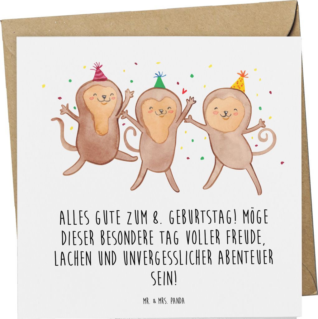 Mr. & Mrs. Panda faltkarte 8. Geburtstag Abenteuer - Weiß - Produktbild 