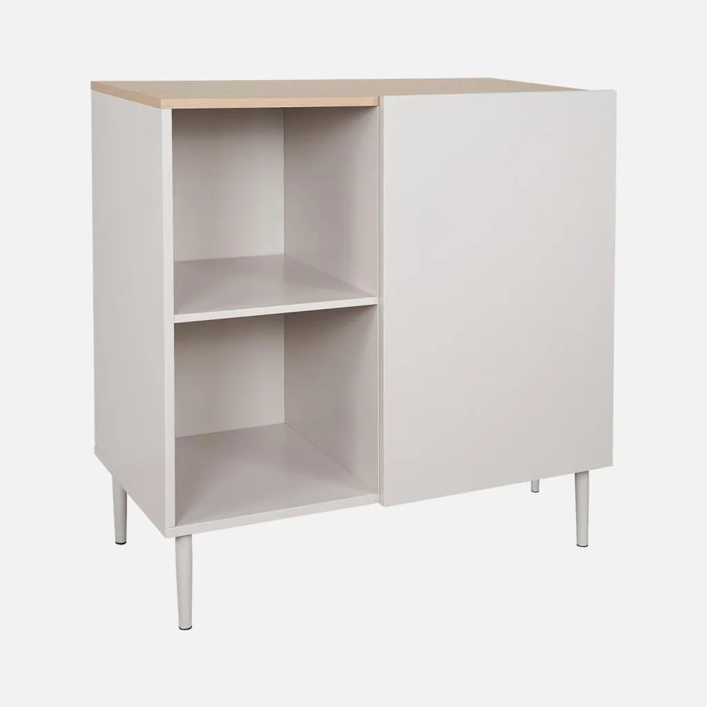 Buffet Beige 80cm Metallo e Legno | Credenza Bassa Decorata
