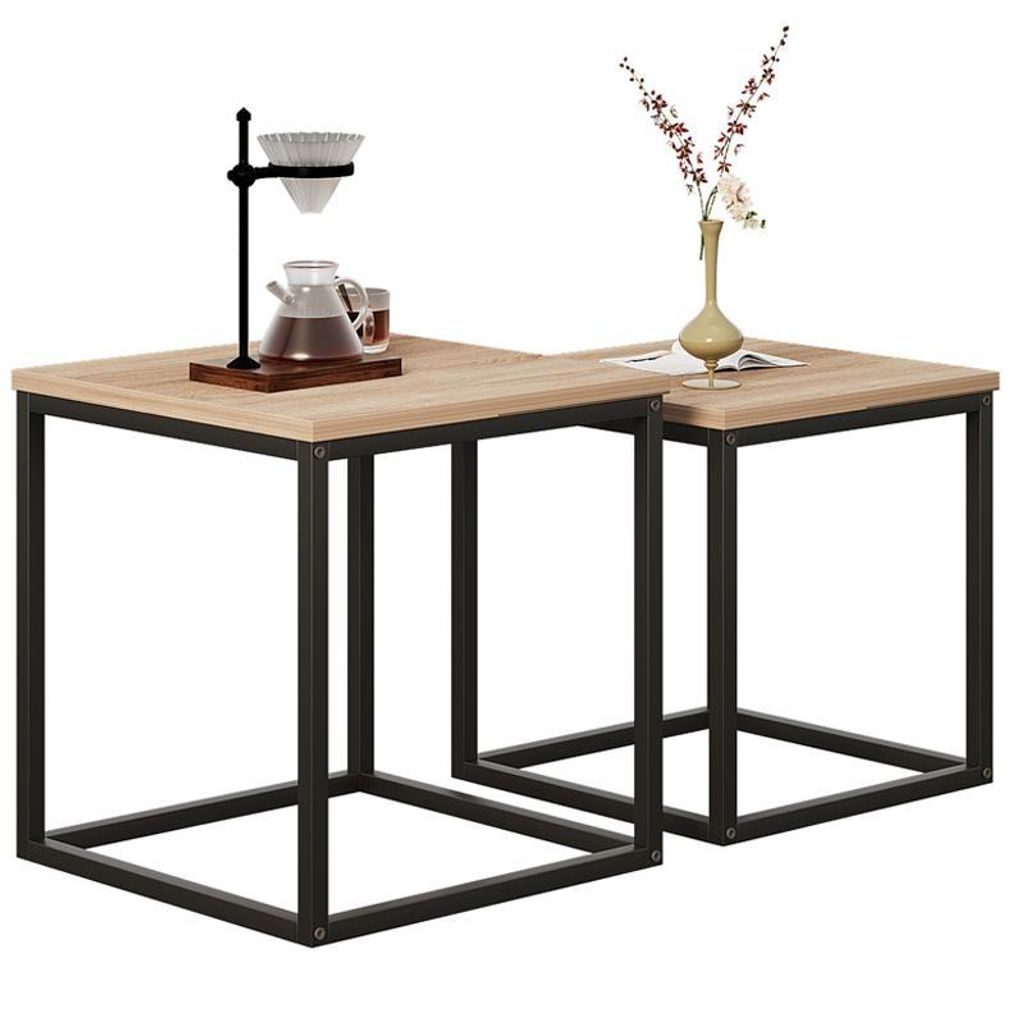 Coffee Table / Bench – 2-In-1-Tischset – Loft Industrial – Hellbraun