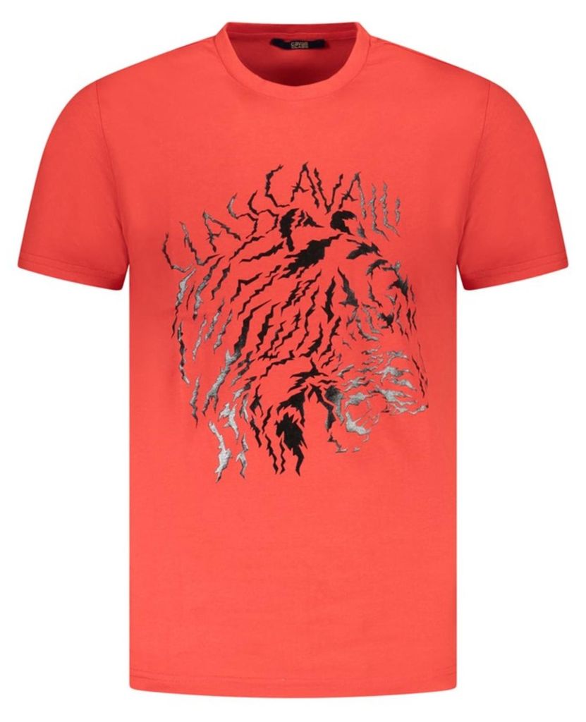 Cavalli Class Herren KURZARM-T-SHIRT Rot TXT60VJD060_RO02000 : Größe - 2XL Größe: 2XL