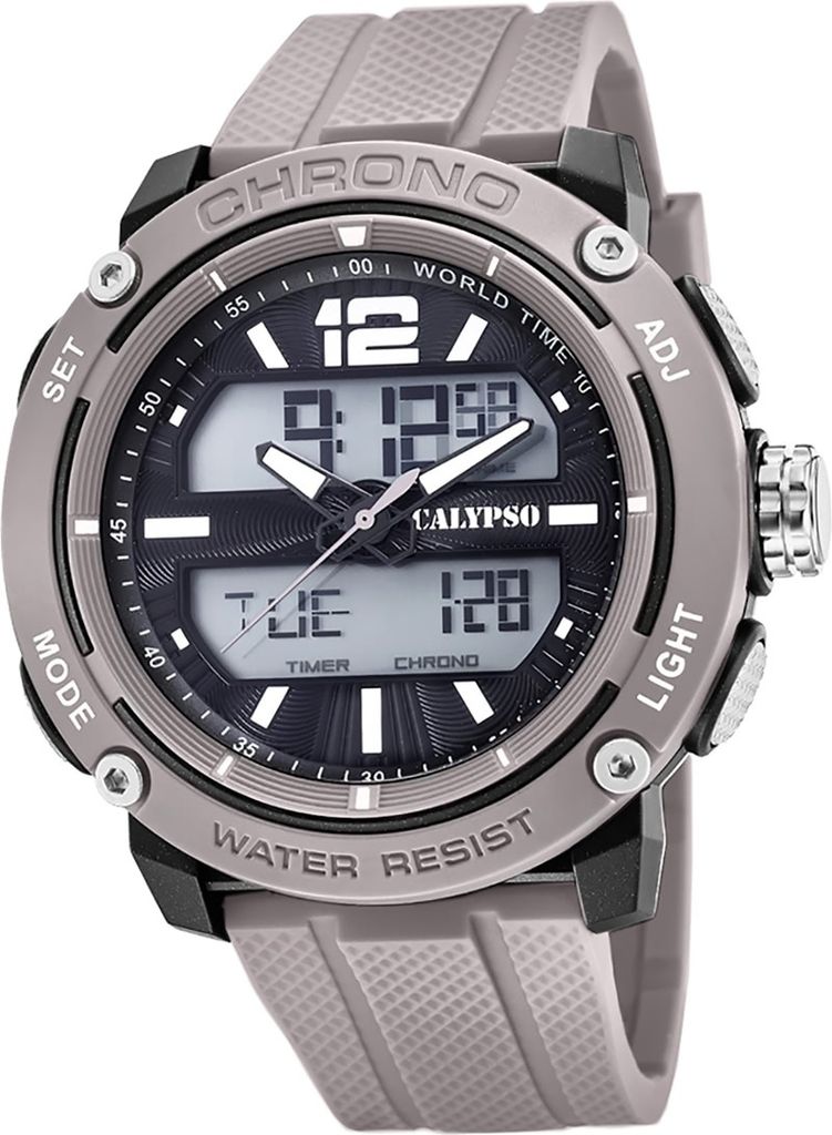 Calypso Kunststoff Herren Uhr K5796/1 Analog-Digital Armbanduhr grau D2UK5796/1