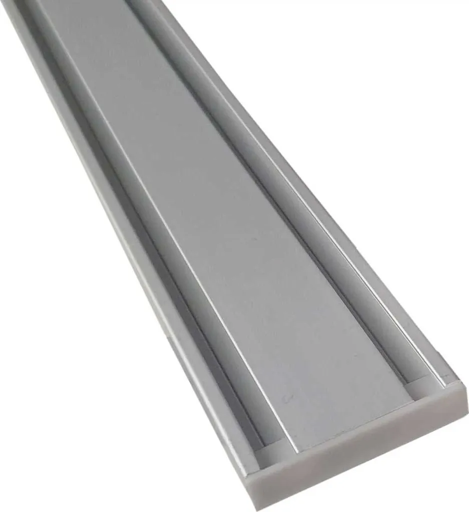 Double tringle à rideaux coulissante en alu argent 3m pour salon et chambre