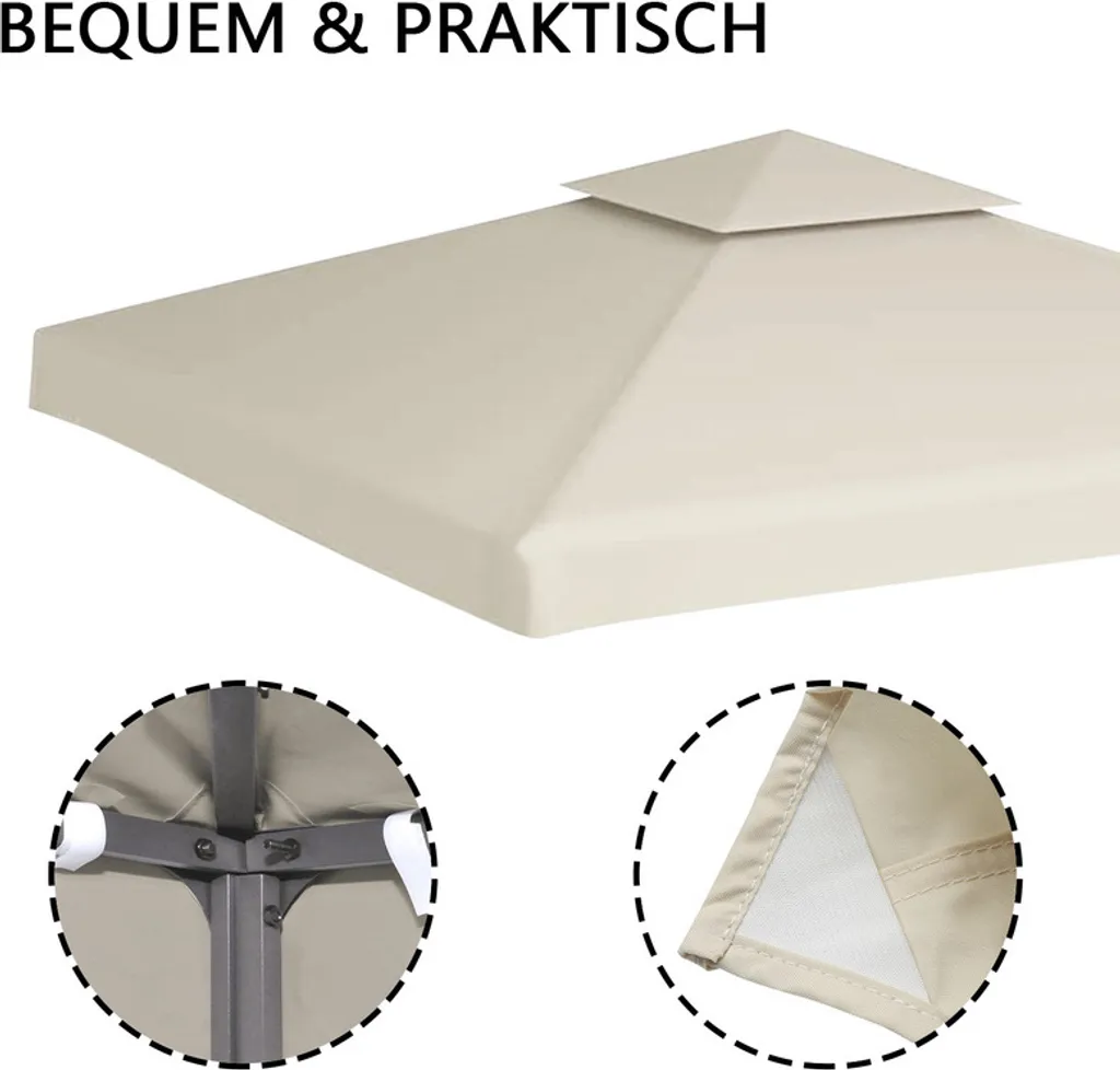 Yakimz Telo Ricambio Gazebo 3x3M Impermeabile | Tetto Sostituzione Professionale - 4