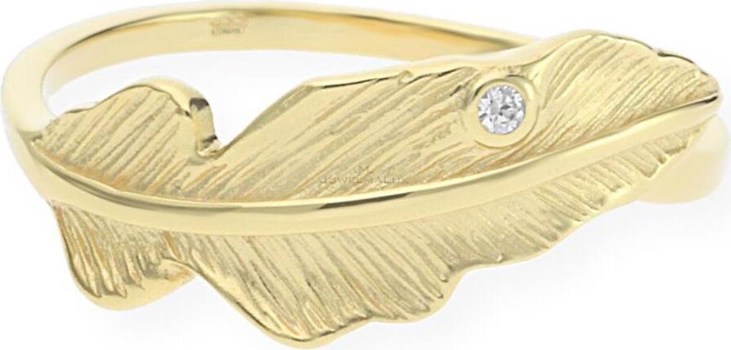 JuwelmaLux Goldring 333 Feder mit Zirkonia JL20-07-0526 G52