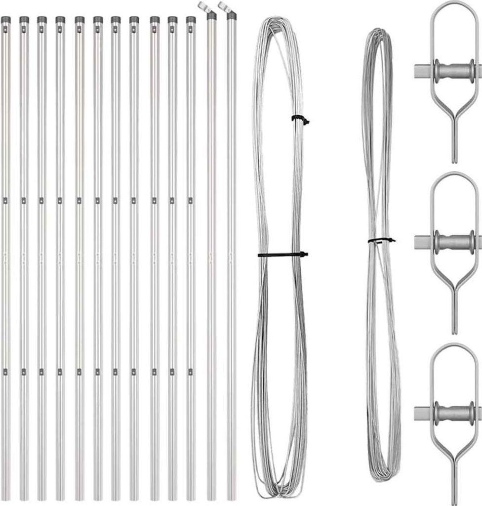 vidaXL Zaunpfosten 13 pcs Silber Stahl