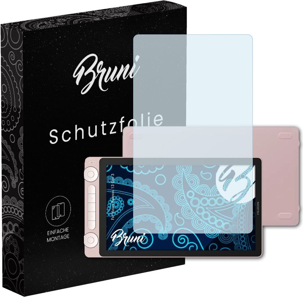 Bruni Basics-Clear 2x Schutzfolie kompatibel mit Huion Kamvas 13 (Gen 3) Folie